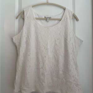 Elegant White Lace Sleeveless Top